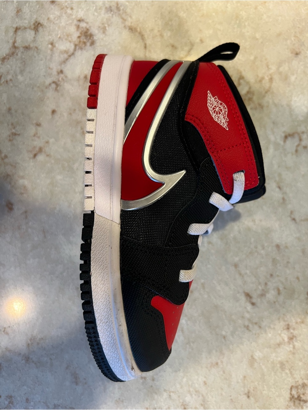 Air Jordan 1 Toddler Size 9.5 Mid RM EasyOn TD Black/Red/White - Picture 2 of 16
